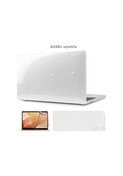 Apple Uyumlu MacBook Air 13.6 Inç M2 M3 M4 Çip A2681 A3113 A3240 Alt Üst Kılıf Klavye Ve Ekran Koruyucu Şeffaf