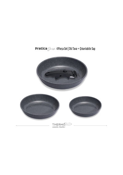 Thermoad Pratica Serisi 4 Parça Tava Set Gri Gri