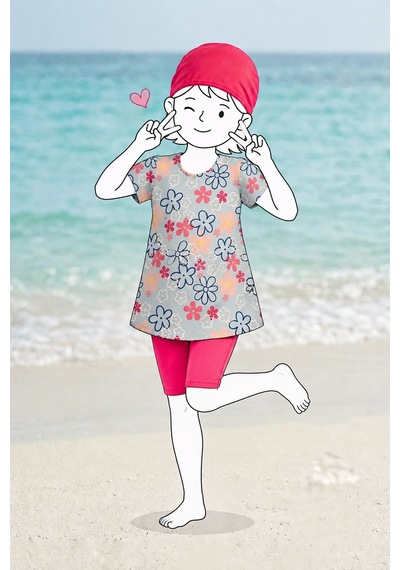 Zuzunga Daisy Bloom Kız Çocuk Mayo Takımı Mavi