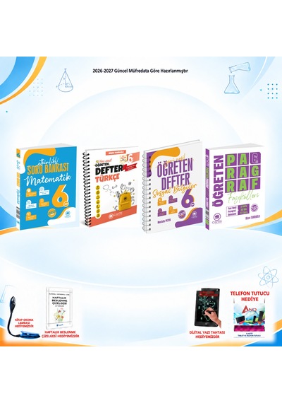 Çanta Yayınları 2026-2027 6. Sınıf Tüm Dersler 4 Kitap Mat Soru/türkçe-sos Defter/paragraf Set