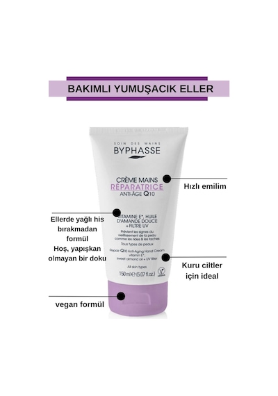Byphasse Q10 Onarıcı El Kremi 150 ML