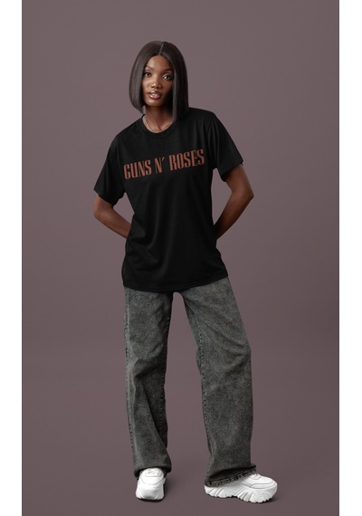 Sevbano Guns N' Roses Rock Metal Sırt Baskılı Unisex Oversize Müzik Grubu Siyah