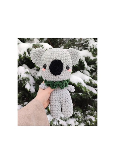 El Yapımı Tek Parça Tığ İşi Peluş: Koala Amigurumi Çok Renkli