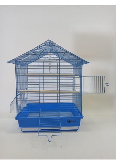 Dayang İki Kapılı Çatılı Kuş Kafesi 35x28x46 Mavi