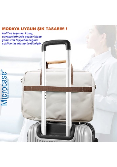 Microcase Huawei Matepad 11.5 2026 İle Uyumlu Tablet Çantası 2 Bölmeli Al4227 Krem Pembe Mavi