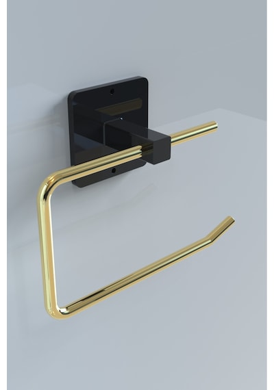 Karteya Yapışkanlı Gold Tuvalet Kağıdı Tutacağı/tuvalet Wc Kağıtlık Gold