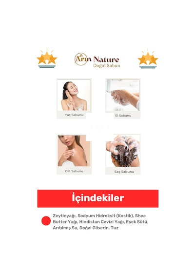 Sabun %100 Doğal Güzel Kokulu El Yüz Saç Cilt Vücut Orijinal Eşek Sütlü Sabunu 120g - 1 Adet Karışık