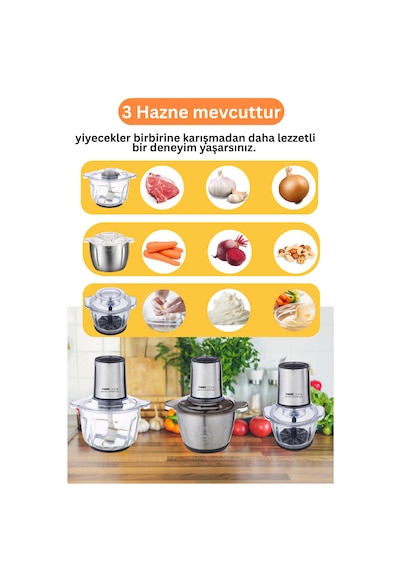 Tigrecook Instantchopper LB7005PRO 1000W 2.3 L Cam Ve Çelik Hazneli