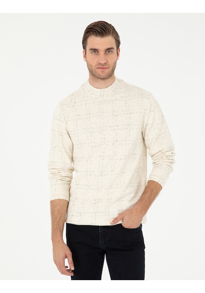 Pierre Cardin Erkek Ekru Sweatshirt 50292470-vr019 Ekru