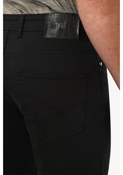 Erkek Siyah Slim Fit Kanvas Pantolon