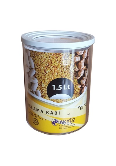 Yuvarlak Contalı Erzak Saklama Kabı 1,5 Lt 3 Lü Set Şeffaf Çok Renkli
