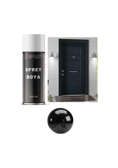 Parlak Siyah Çelik Kapı Sprey Boyası 400 Ml.