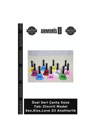 Özel Seri Çanta Süsü Takı Zincirli Model,kiss,love Zil Anahtarlik