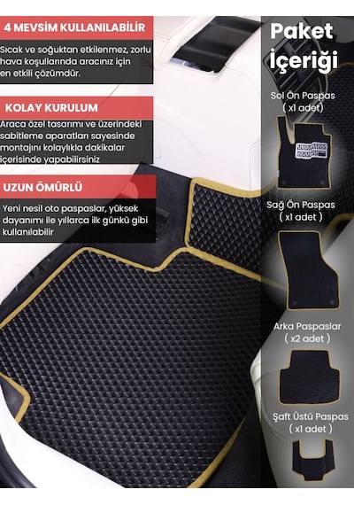 Volvo V50 Stationwagon 2004-2012 Uyumlu Eva Paspas Tam Set Oto Paspas,araca Özel,tam Koruma 199