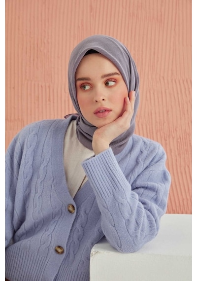 Miray Düz Pamuk Eşarp - Leylak Leylak