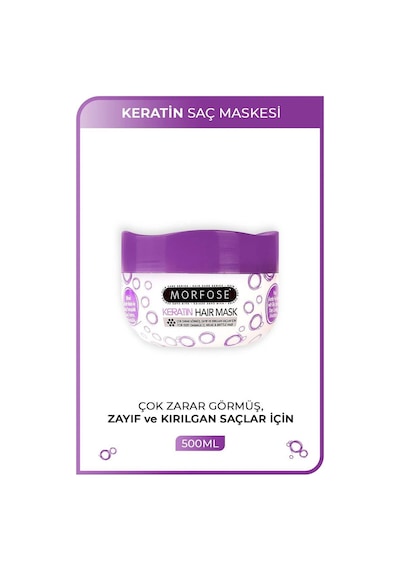 Keratin Saç Maskesi 500 Ml - Yıpranmış Saçlar İçin - Mrfs