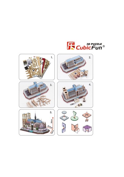 3D Puzzle Notre Dame De Paris 149 Parça(Ledli)