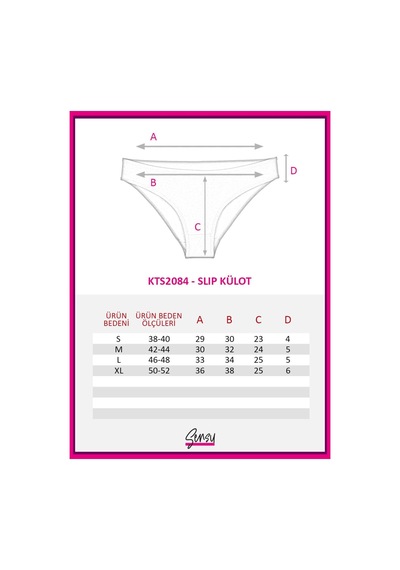 Sensu Kadın Beli Lastikli 6'lı Slip Külot Çok Renkli Karışık