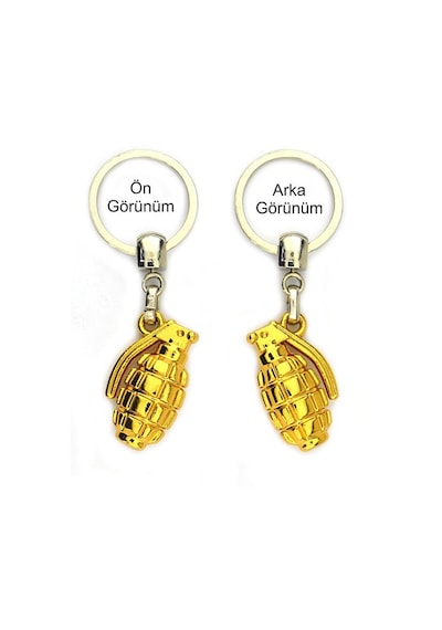 El Bombası Grenade Anahtarlık - Gold Görünümlü