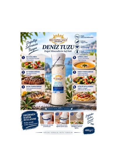 Deniz Tuzu Değirmen Kapak 400 Gr