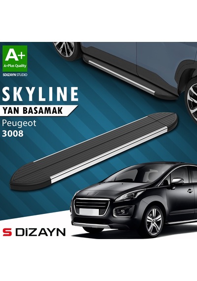 S-dizayn Peugeot 3008 Skyline Krom Yan Basamak 183 Cm 2009-2013 A+ Kalite