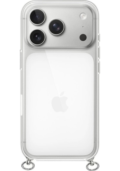 Hippi Apple Uyumlu iPhone 17 Pro Max Şeffaf Askılı Telefon Kılıf Beyaz - Şeffaf