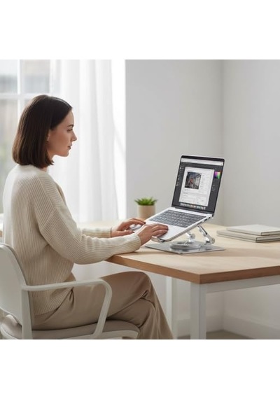 Notebook Ve Laptop Uyumlu 360 Derece Dönen Stand, Ayarlanabilir Laptop Tutucu, Sağlam Tabanlı, Yüksekliği Ayarlanabilir Tutucu, Notebook Stant 747