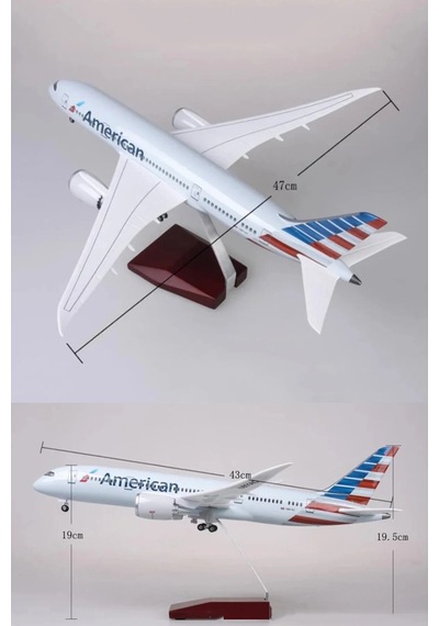 American Air B787 Yolcu Uçağı Model Uçak 1/130 Ölçek 47cm