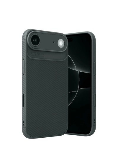 Apple Uyumlu iPhone -  17 Air Auto Focus Karbon Kapak - Koyu Yeşil
