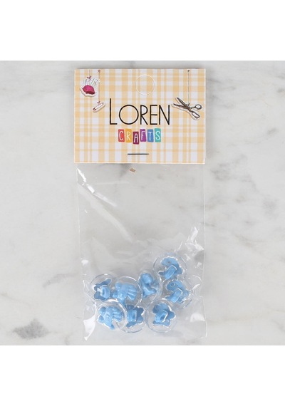 Loren Crafts 8 Li Şeffaf Mavi Bebek Arabası Düğme