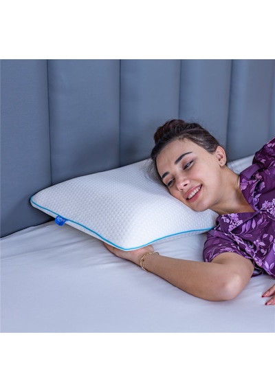 SimpleThePillow Kontürlü Klasik Visco Yastık Memory Foam Boyun Yastığı Hafızalı Yastık 60*40*12