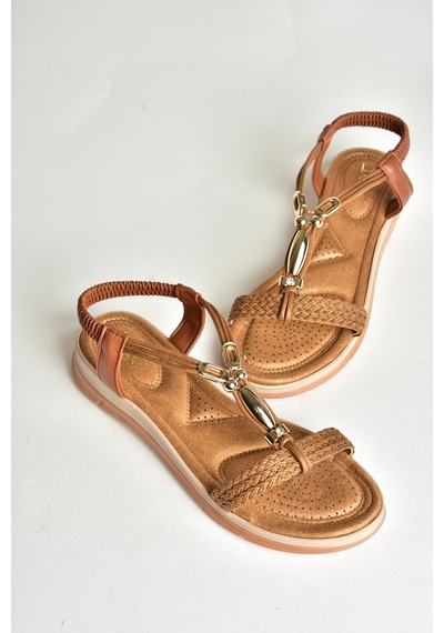 Fox Shoes U258625209 Taba Kadın Sandalet Taba-suni Deri Taba