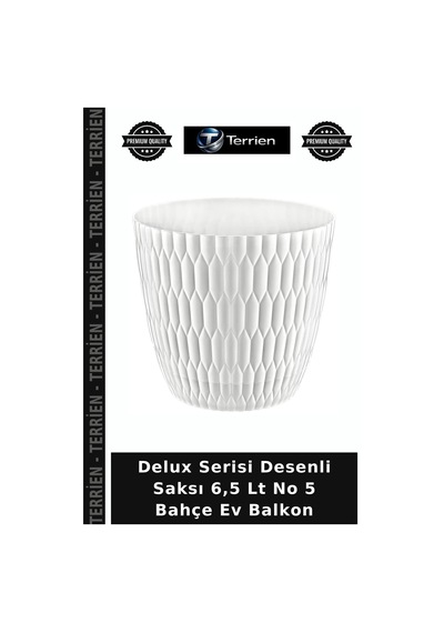 Delux Serisi Desenli Saksı 6,5 Lt No 5 Bahçe Ev Balkon