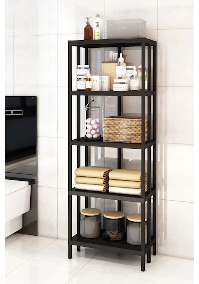 Scarlet Banyo Rafı Organizer Çok Amaçlı Raf Banyo Raf Siyah