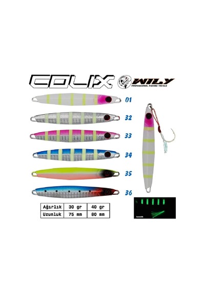Wily Colix Jig 40 Gr 80 Mm Renk:01
