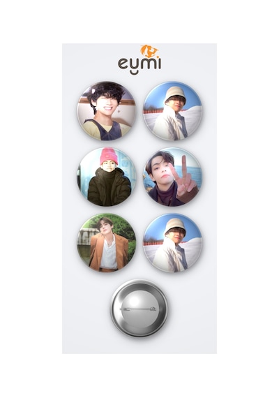 Bts Kim Taehyung V 6'lı Metal Rozet Seti 58mm İğneli Buton Çanta Yaka Rozeti Çok Renkli