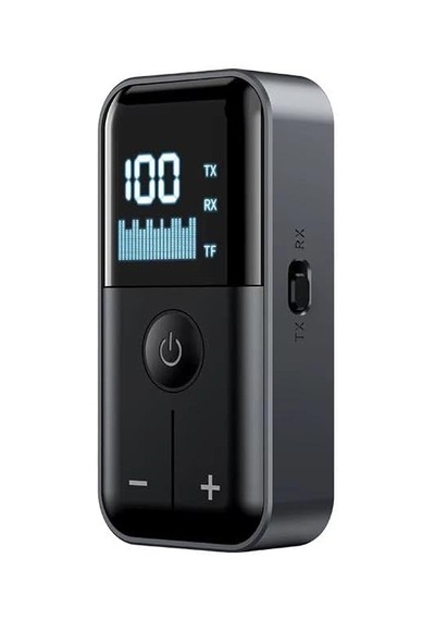 M20 2'si 1 Arada Bluetooth 5.4 Transmitter Ses Alıcı & Verici 3.5mm Aux, Micro Sd Kart Çalar, Led Ekranlı Kablos
