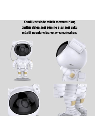 Astronot Galaksi Projeksiyon Lambası Bluetooth Müzik Ve Uzaktan Kumanda