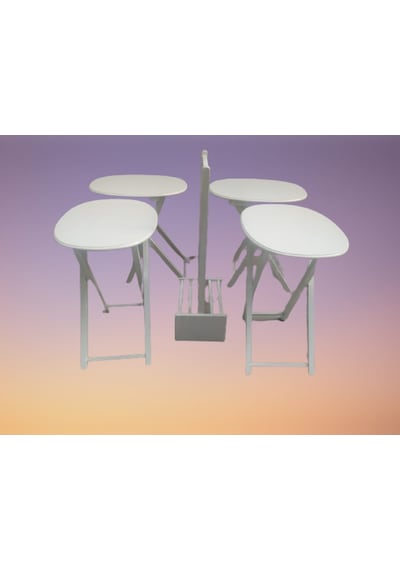 Zigon Sehpa Oval Çanta Kayın Model Torna Iskelet Parlak Beyaz Lak (482204688)