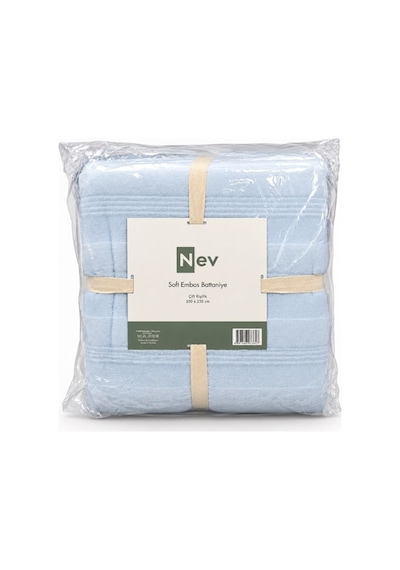 Özdilek Nev Serisi Soft Embos Çift Kişilik Battaniye 200x220 - Buz Mavi