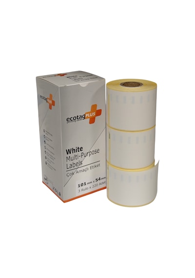 Ecotagplus Dymo Muadili Etiket - 101 Mm X 54 Mm - 3 X 220 Adet - Eko Paket - 99014 1