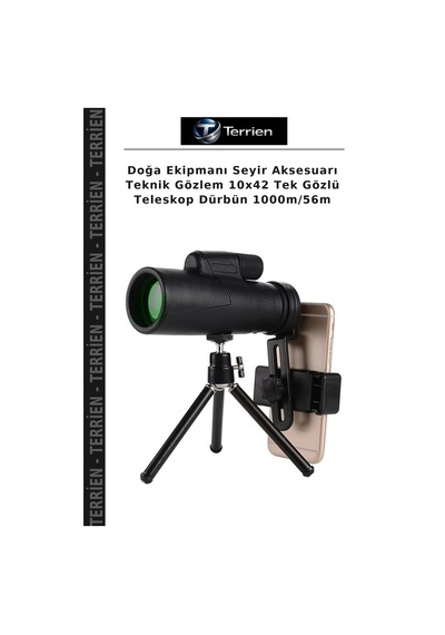 Doğa Ekipmanı Seyir Aksesuarı Teknik Gözlem 10x42 Tek Gözlü Teleskop Dürbün 1000m/56m Diğer