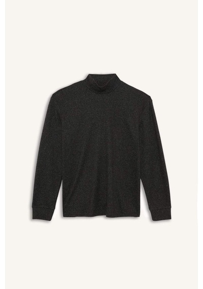 Defacto Regular Fit Yarım Balıkçı Yaka Sweatshirt E9625ax25auar163 Antrasit