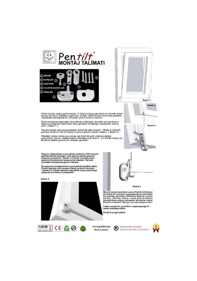 Pentilt Çift Açılım Pvc Pencereler için Çocuk Emniyet Kilidi Siya