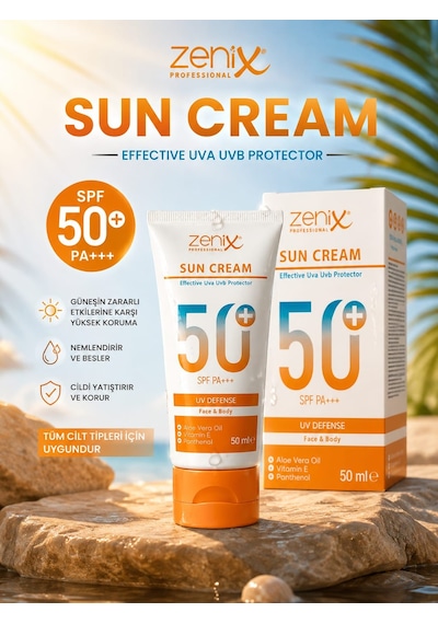 Zenix Yüz Güneş Koruyucu Krem SPF50+ 50 ML