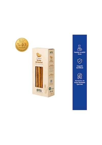 Ots Organik Sade Grisini 75 Gr Organik Sertifikalı, Pestisit Analizli 75 G