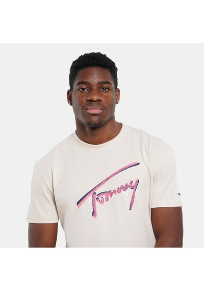 Tommy Hilfiger Tommy Hılfıger Erkek T-shırt Dm0dm21109-acg Bej