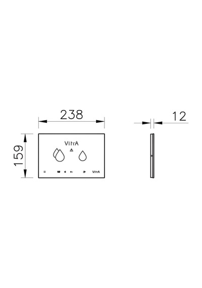 VitrA V-Care Akıllı Kumanda Paneli 8 cm 748-1501 Siyah