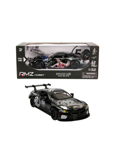 1:32 Sesli Ve Işıklı Rmz Hobby Bruce Lee Serisi Die Cast Çek Bırak Model Araba - Siyah Bmw M8 Gte Si