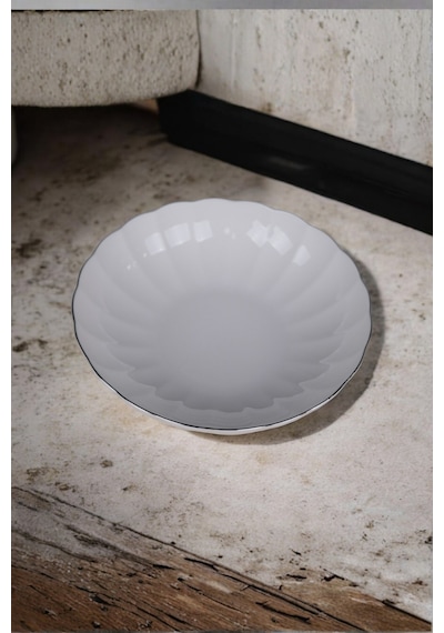 Kütahya Porselen Bone Luz Platin Fileli Bowl Kase 25x6cm 2000ml 2 Li Bnlzf25ks00 Çok Renkli